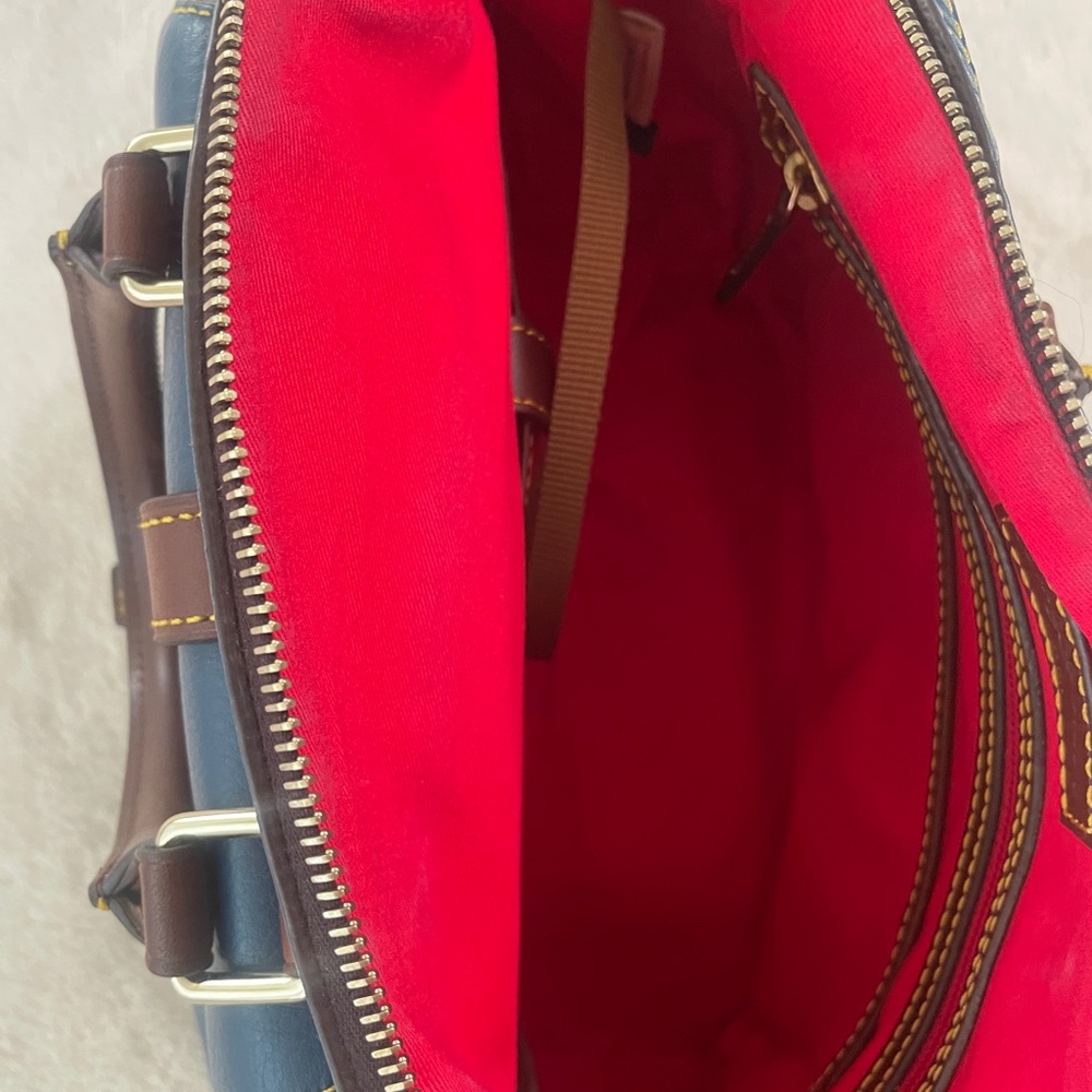 Dooney & Bourke Blue and Brown Satchel - Picture 14 of 14